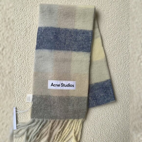Acne Studios Accessories - Vally Plaid Alpaca, Wool & Mohair Blend Scarf Acne Studios